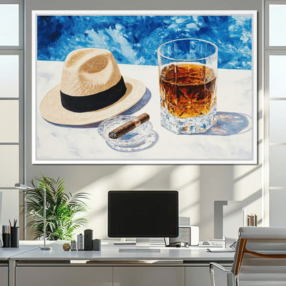 Cigar by the Pool Canvas Wall Art