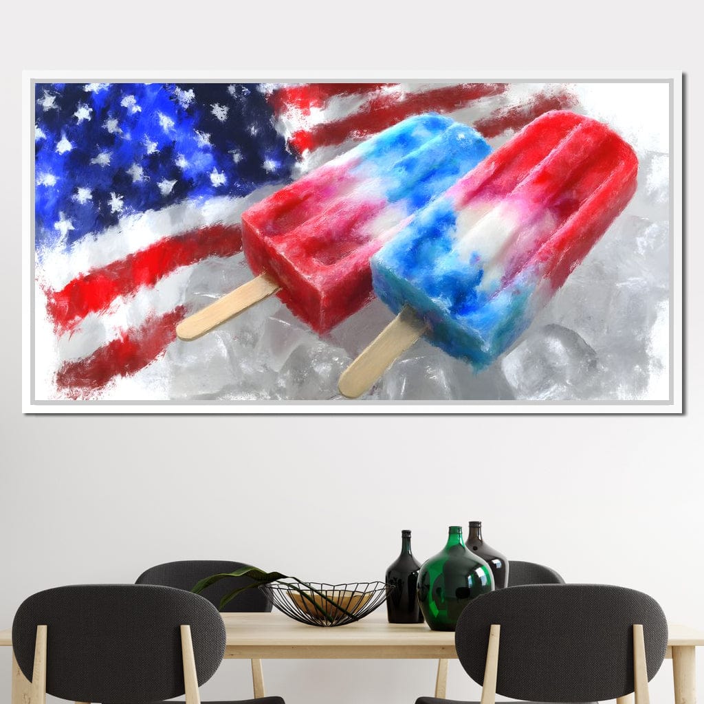 Patriotic Popsicle Delight Canvas Wall Art