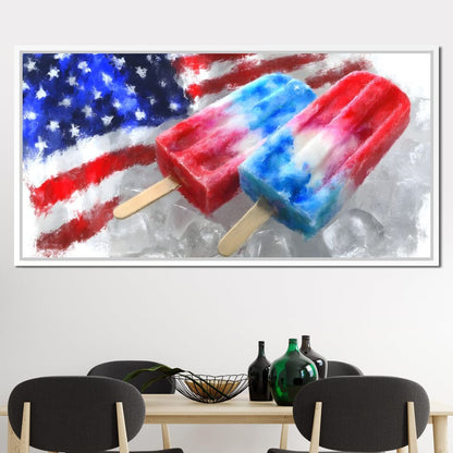 Patriotic Popsicle Delight Canvas Wall Art
