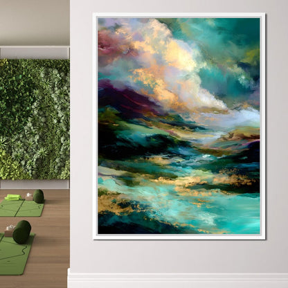 Aurora Tides of Golden Drift Canvas Wall Art