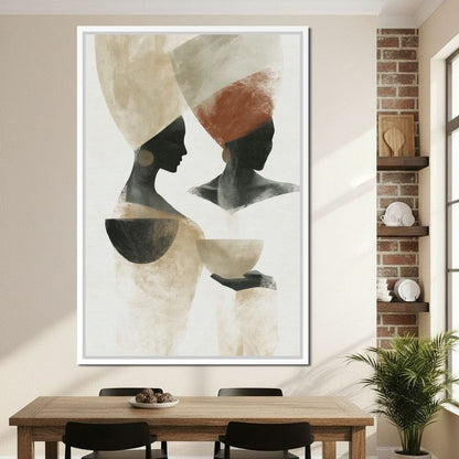 Two Souls Sharing A Morning Ritual Canvas Wall Art