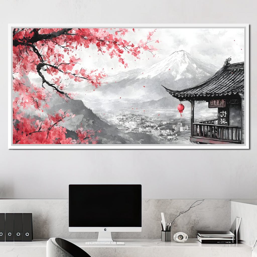 Cherry Blossom Landscape Canvas Wall Art