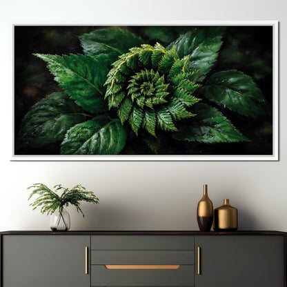 Tropical Fern Leaf Bouquet Canvas Wall Art