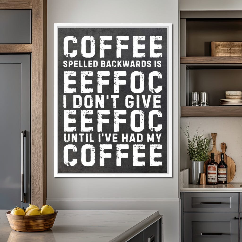 Morning Fuel Bold Typo Humor Canvas Wall Art
