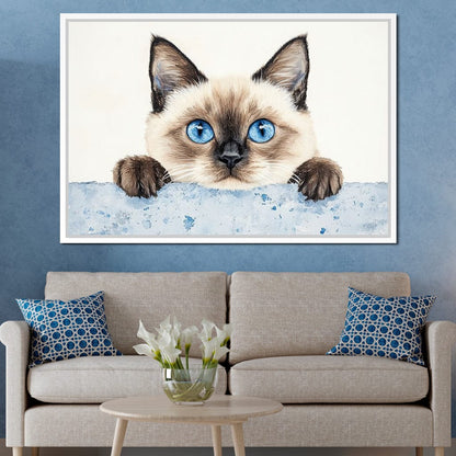 Curious Glance of Feline Eyes Canvas Wall Art