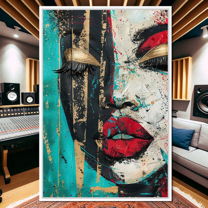 Golden Gaze Through Turmoil Canvas Wall Art