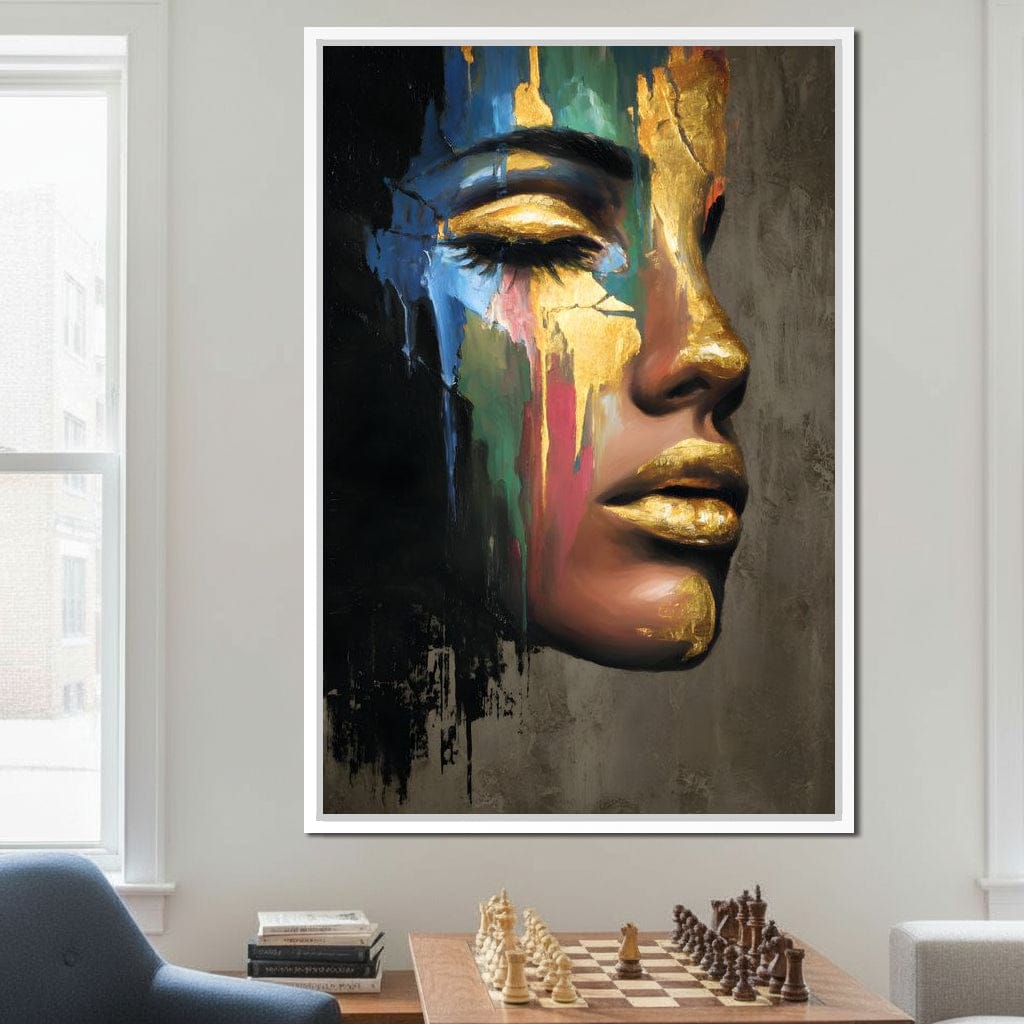 Golden Silhouette Awakening Canvas Wall Art