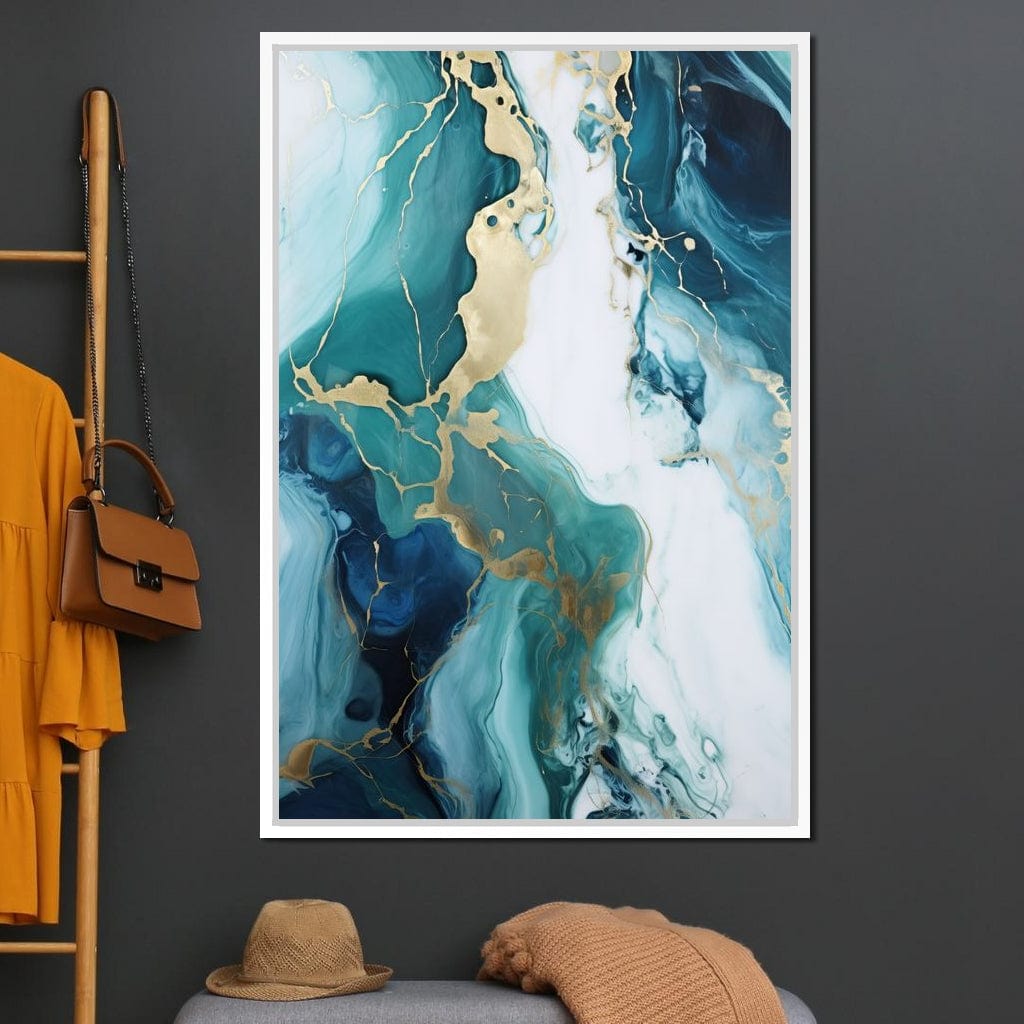 Glossy Marbling Liquid Abstraction Canvas Wall Art