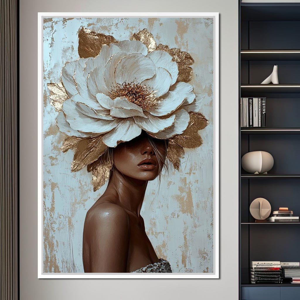 Golden Blossom Radiance Canvas Wall Art