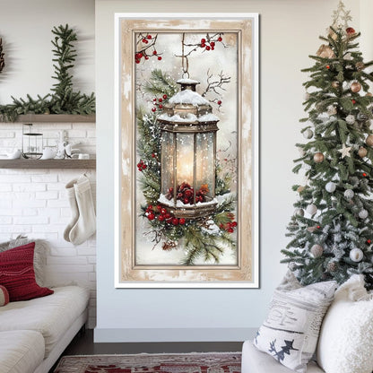 Lantern Glow Winter Enchantment Canvas Wall Art
