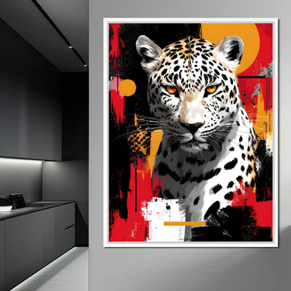 Golden Sun Leopard Stare Canvas Wall Art