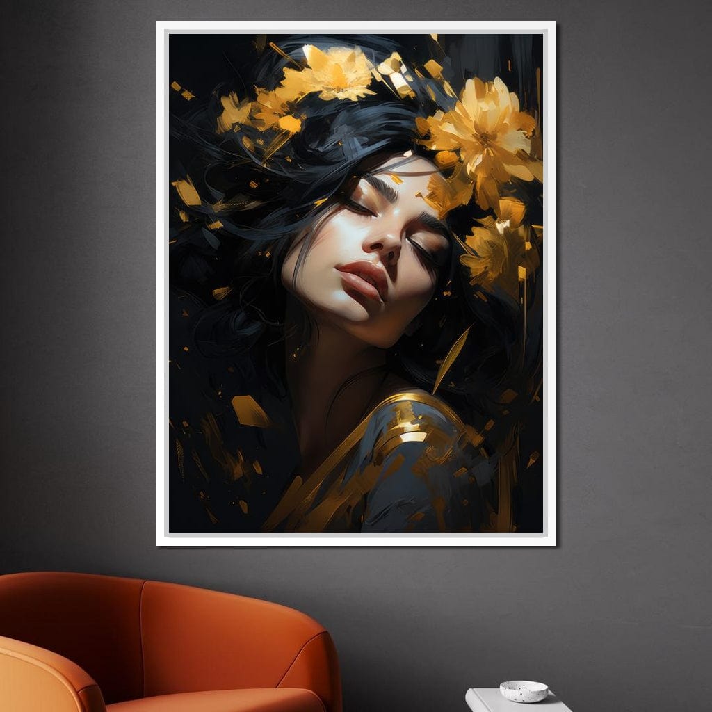 Regal Floral Headpiece Canvas Wall Art