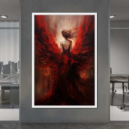 Ethereal Elegance in Shadow Gown Canvas Wall Art