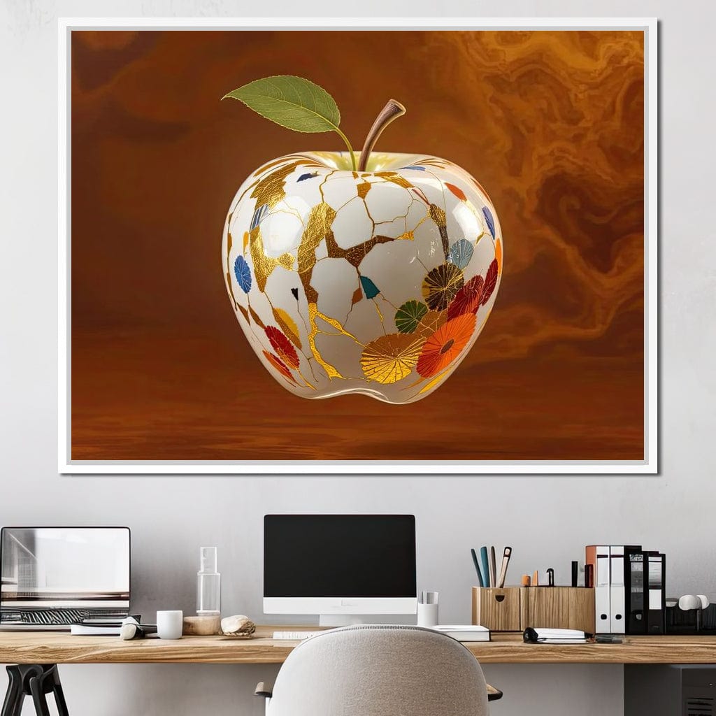 The Kintsugi Apple Canvas Wall Art