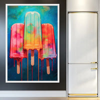 Rainbow Popsicles Glow Canvas Wall Art