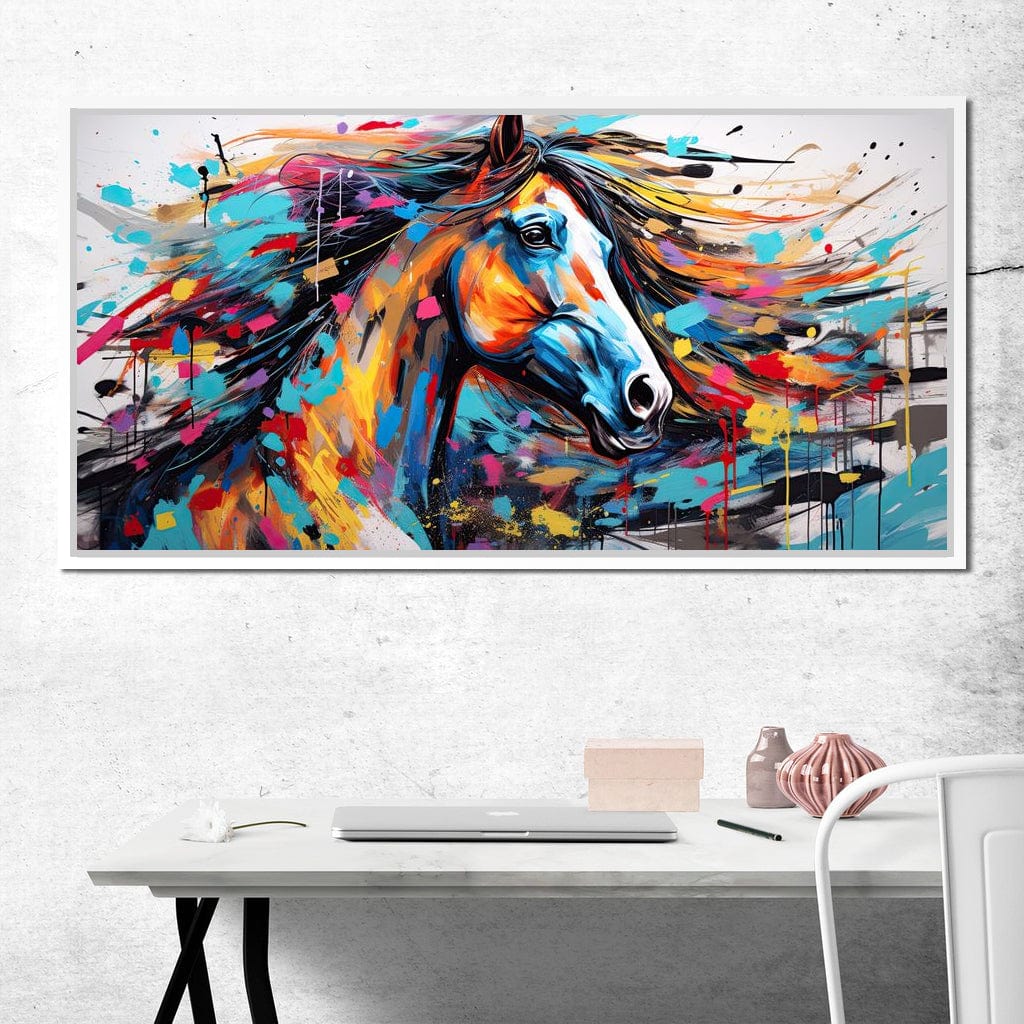 Vibrant Equine Mosaic Canvas Wall Art