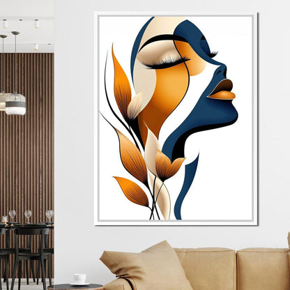 Golden Feminine Grace Canvas Wall Art