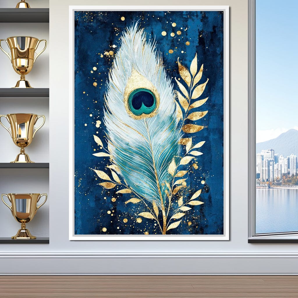 Peacock Plumage Radiance Canvas Wall Art