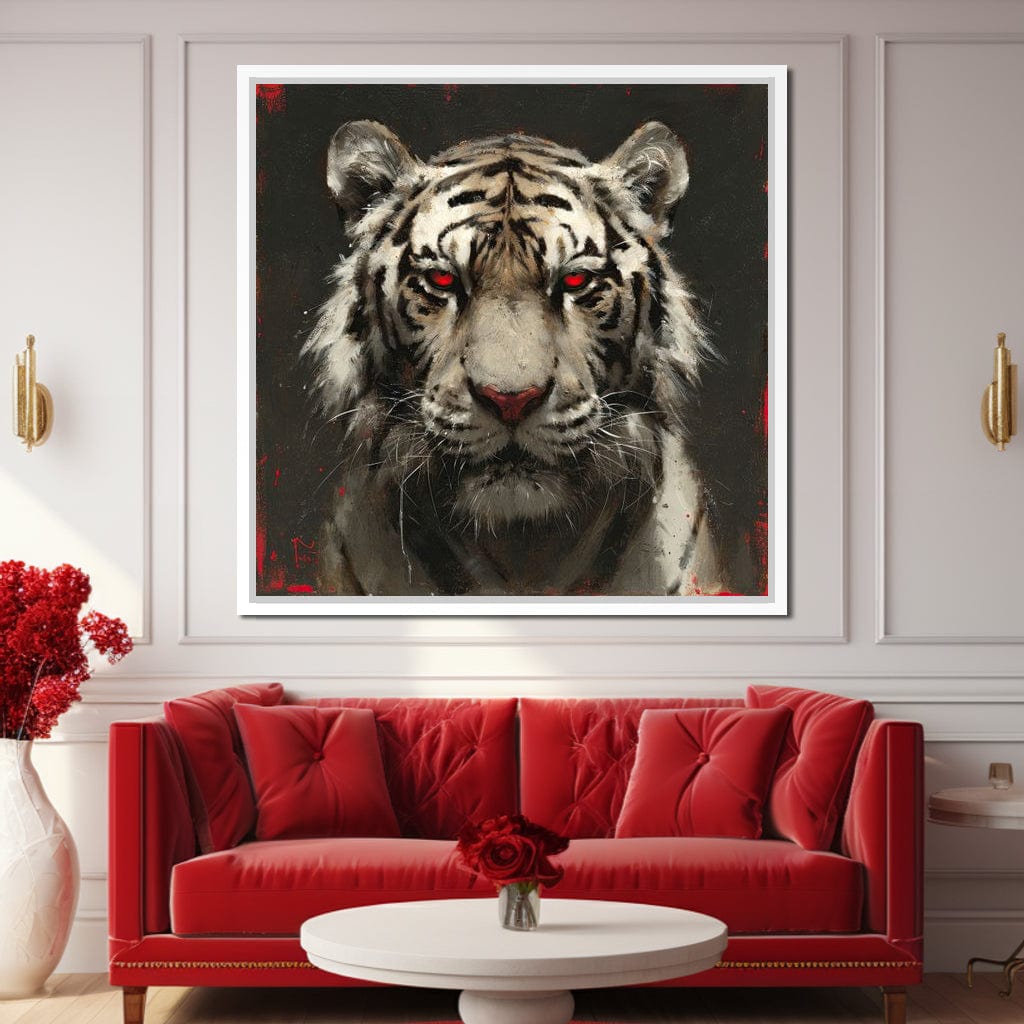 Tiger Red Gaze Canvas Wall Art