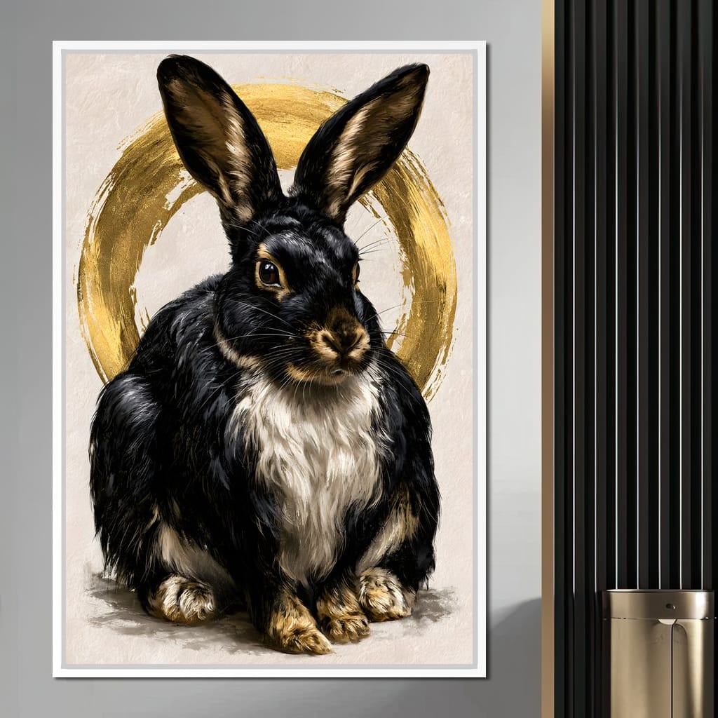 Gilded Hare of the Silent Circle Canvas Wall Art