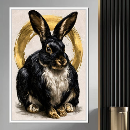 Gilded Hare of the Silent Circle Canvas Wall Art