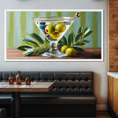 Olive Martini Still Life Delight Canvas Wall Art