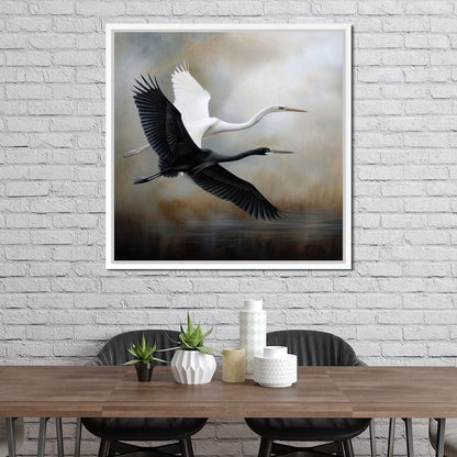 Heron Harmony Canvas Wall Art