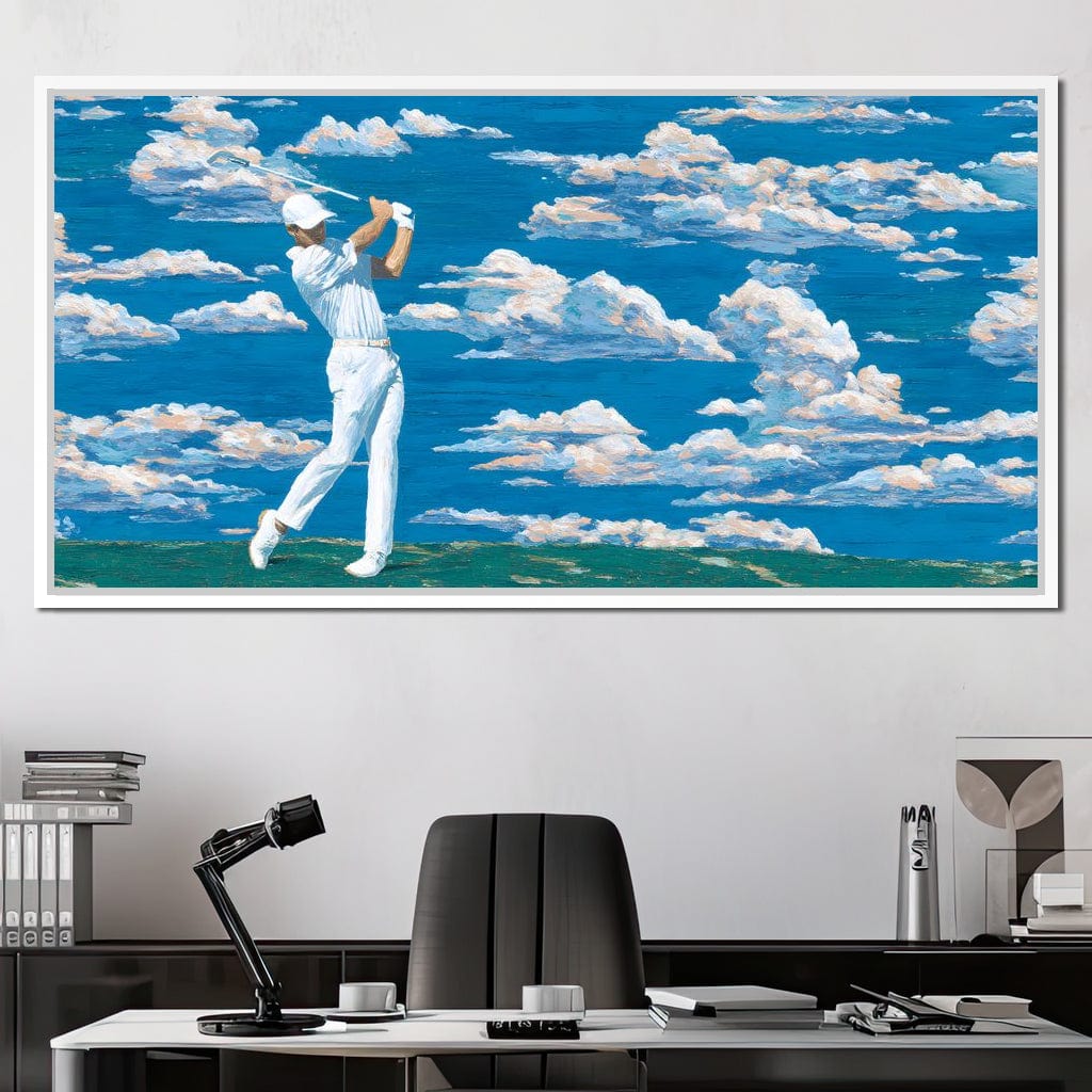 Swinging Through Dream Clouds Canvas Wall Art
