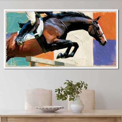 Leaping Over The Painted Square Canvas Wall Art