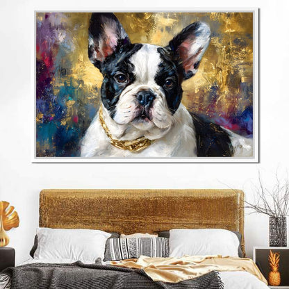 Golden French Bulldog Portrait Canvas Wall Art