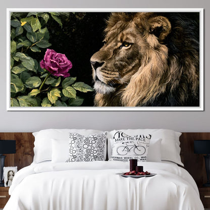 Gentle King Lion Finds Solitude Canvas Wall Art