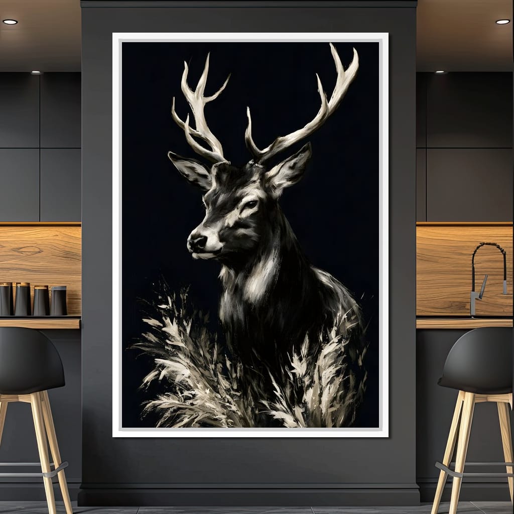 Silent Guardian of the Winter Grass Canvas Wall Art