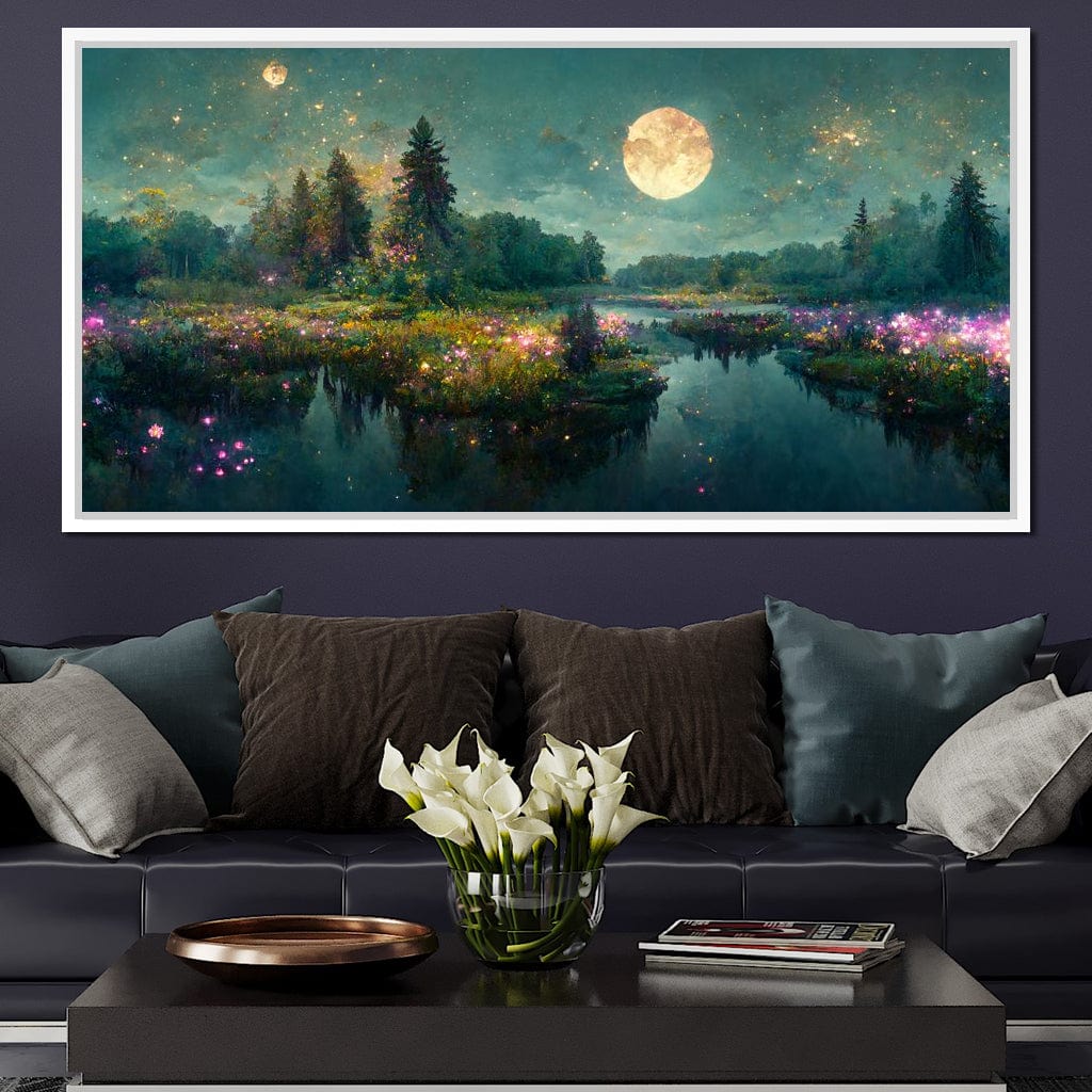 Glittering Lake Canvas Wall Art