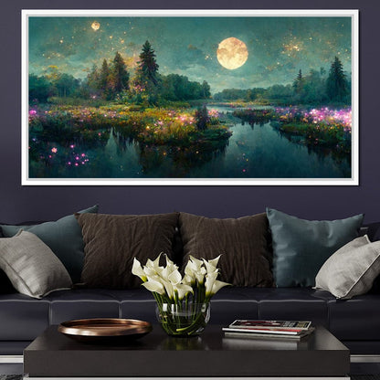 Glittering Lake Canvas Wall Art