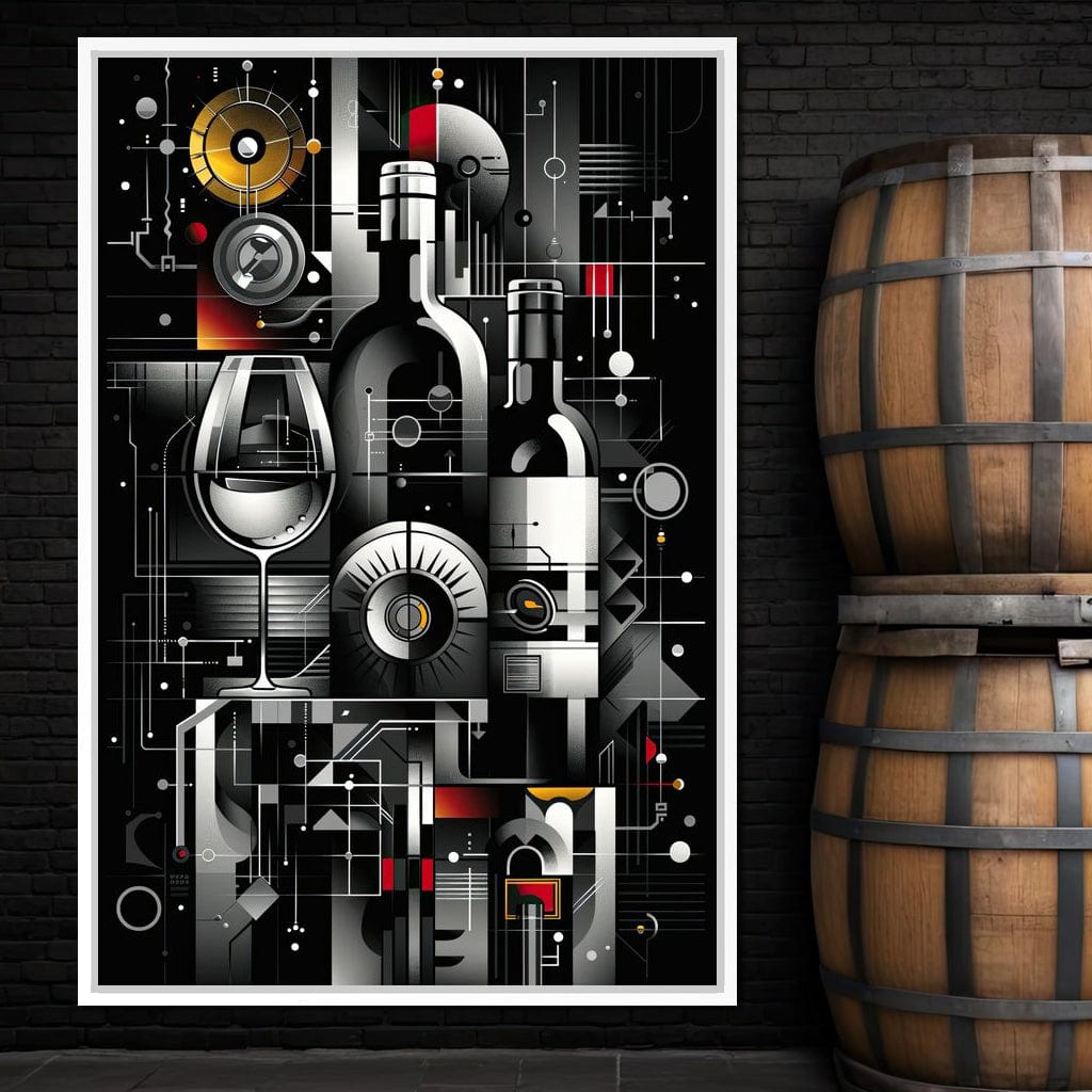 Mechanical Wine Mosaic Canvas Wall Art