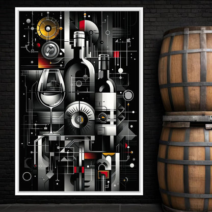Mechanical Wine Mosaic Canvas Wall Art