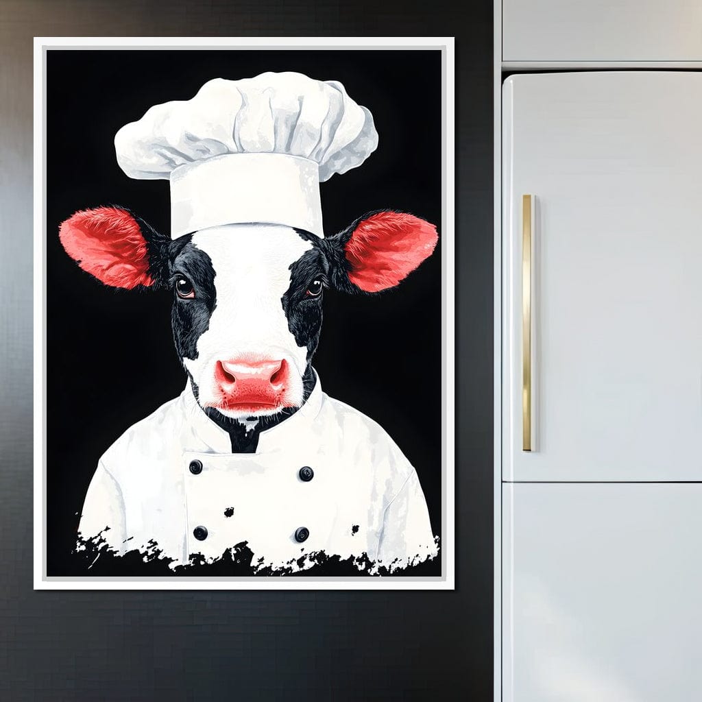 Bovine Culinary Chef Canvas Wall Art