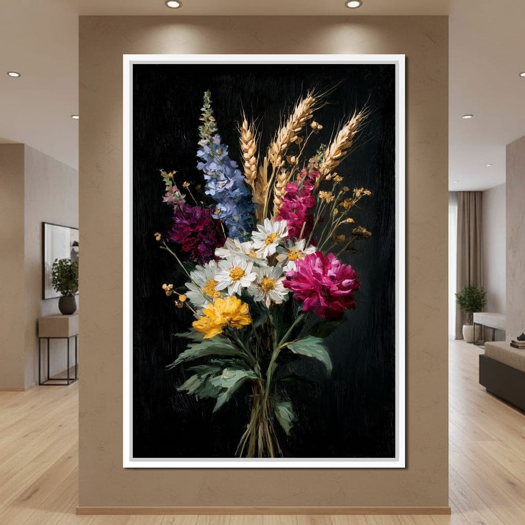 Wildflower Spring Bouquet Canvas Wall Art