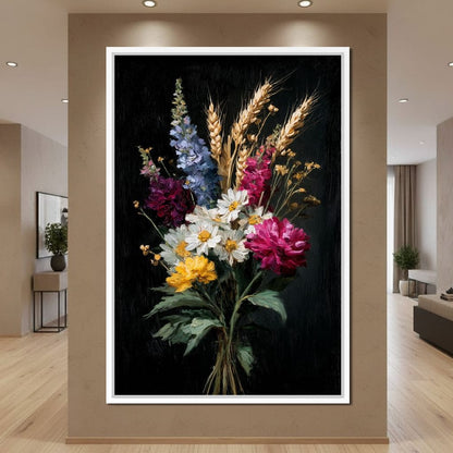 Wildflower Spring Bouquet Canvas Wall Art
