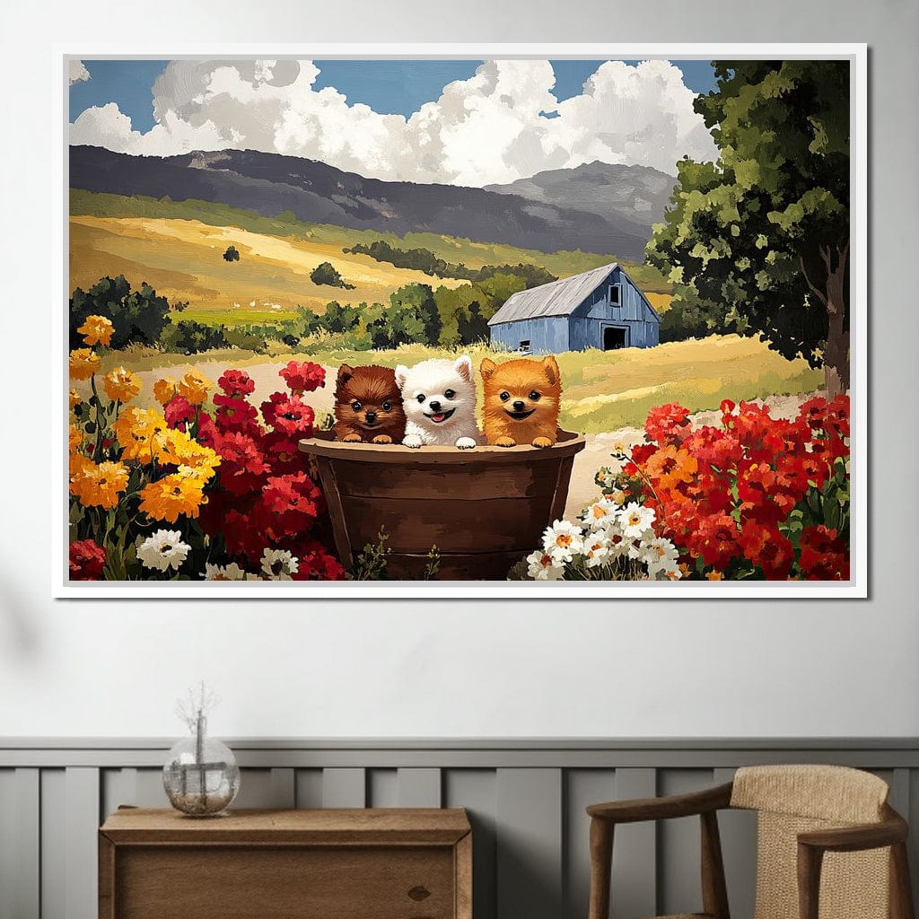 Fluffy Trio Canvas Wall Art