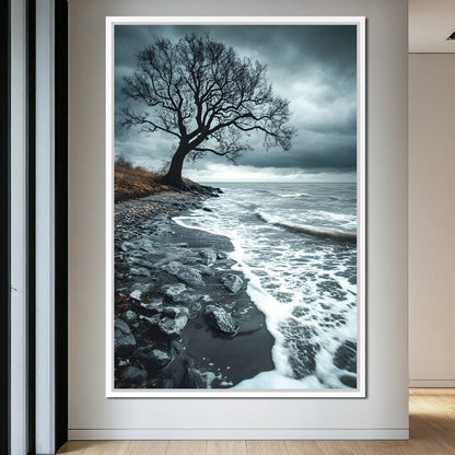 Windswept Shore Solitude Canvas Wall Art