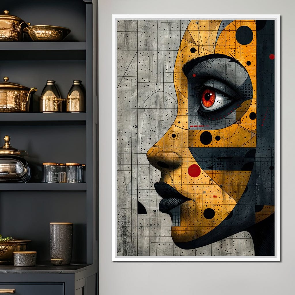 Mechanized Visage Unveiled Canvas Wall Art