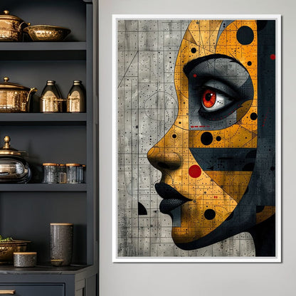 Mechanized Visage Unveiled Canvas Wall Art