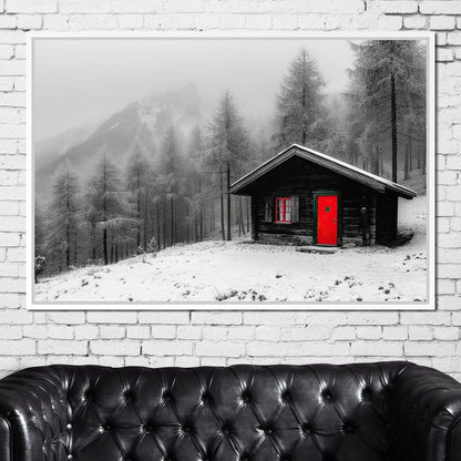 Cabin Solitude Winter Tale Canvas Wall Art