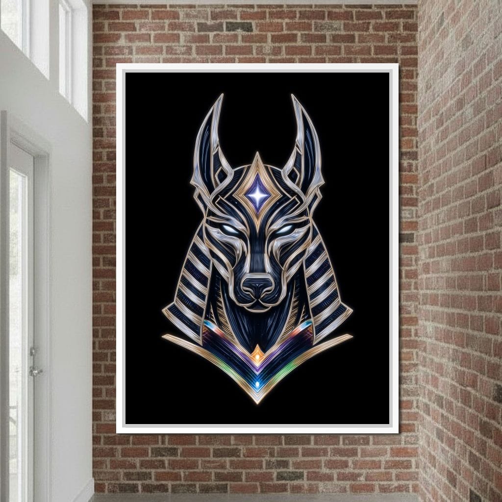 Celestial Anubis Guardian Canvas Wall Art