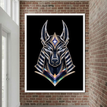Celestial Anubis Guardian Canvas Wall Art