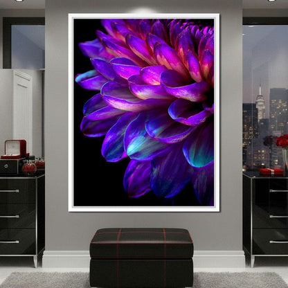 Electric Violet Petal Reverie Canvas Wall Art