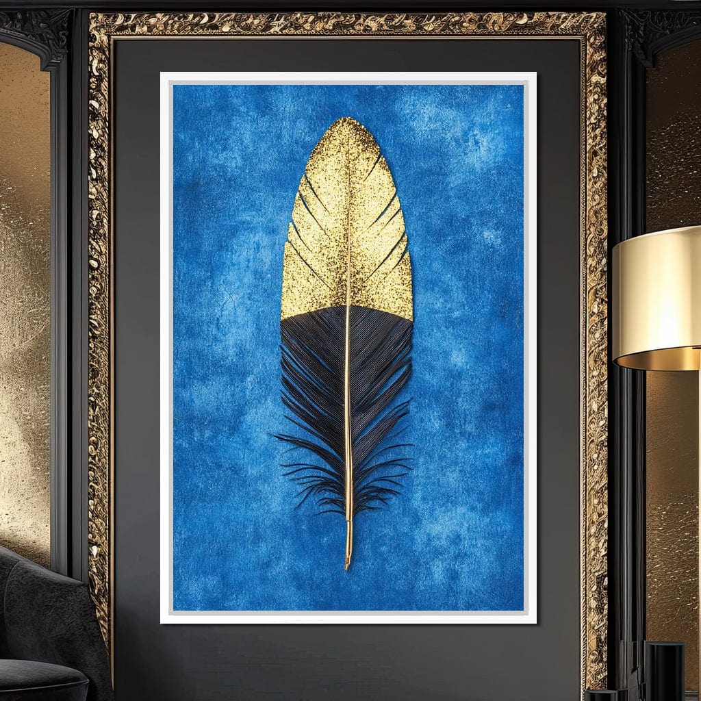 Golden Plume Harmony Canvas Wall Art