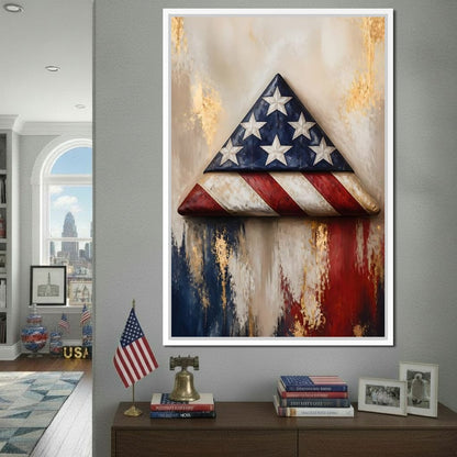 Folded Honor Beneath Gold Leaf Canvas Wall Art