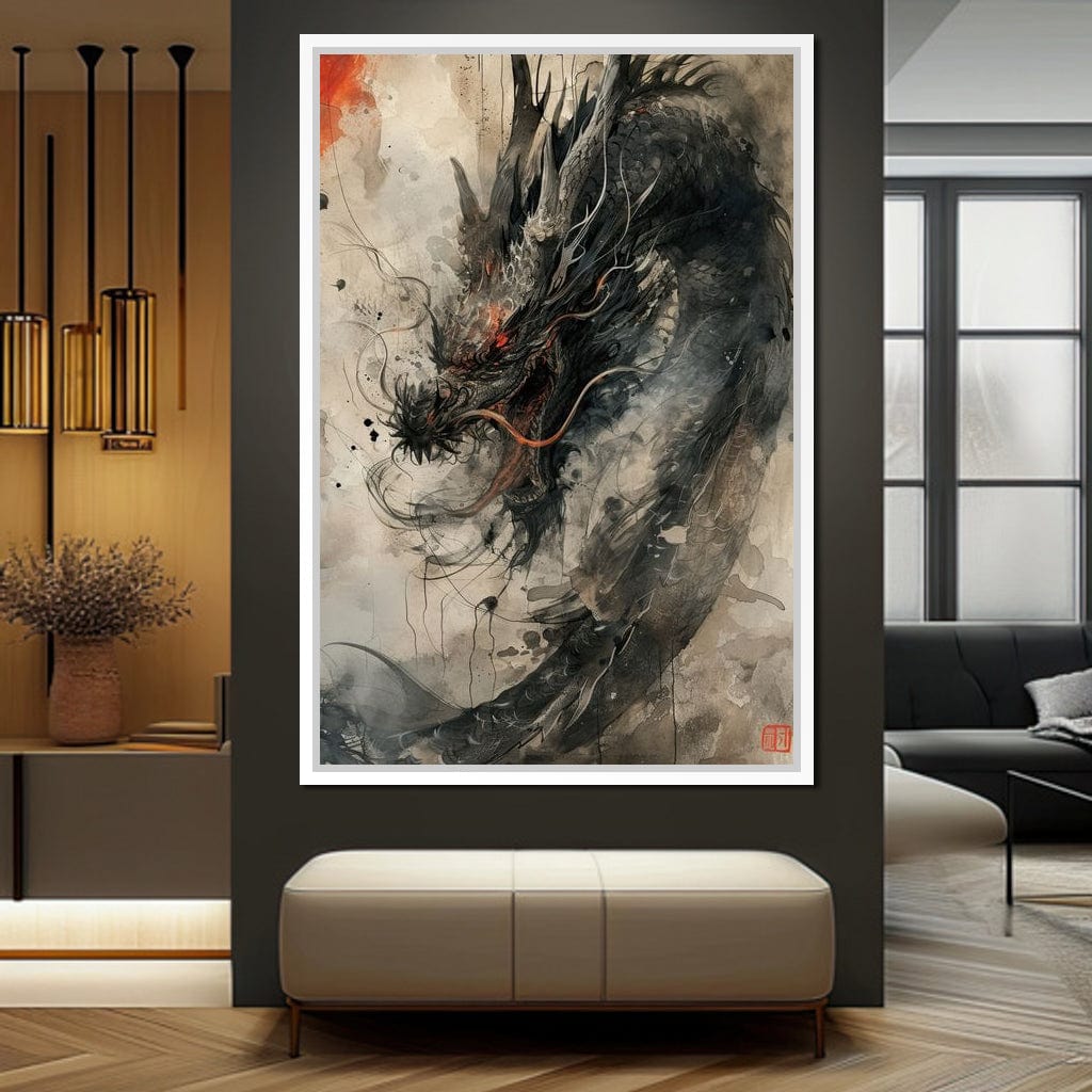 Ethereal Dragon's Maelstrom Canvas Wall Art